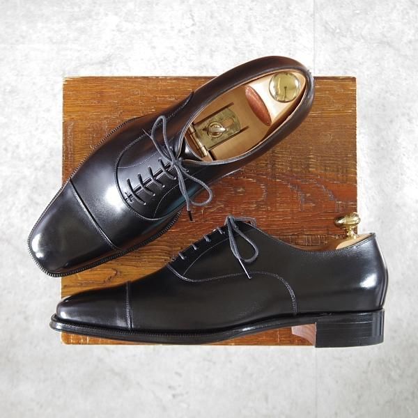 未使用★(HM)ギルド・オブ・クラフツ US7D【税込上代￥165,000-★Colette/純正シューツリー付き】ストレートチップ/カーフ/黒★k390