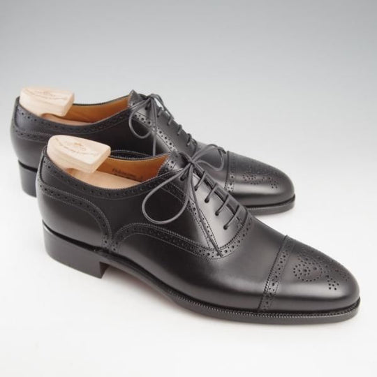 未使用★(浅草)ギルド・オブ・クラフツ SIZE 6(S)【定価￥132,000-★Robinson 3/(英国製)純正シューツリー付き】セミブローグ/黒★k392