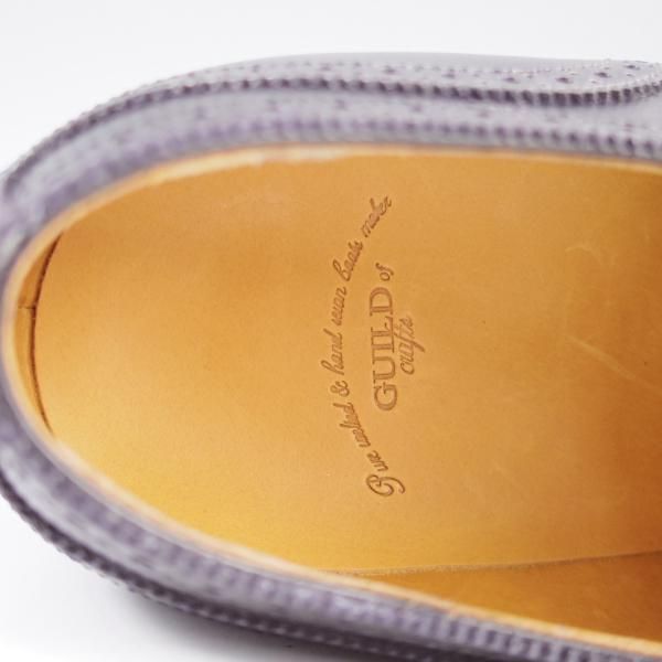 未使用★(浅草)ギルド・オブ・クラフツ SIZE 6(S)【定価￥132,000-★Robinson 3/(英国製)純正シューツリー付き】セミブローグ/黒★k392