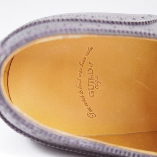 未使用★(浅草)ギルド・オブ・クラフツ SIZE 6(S)【定価￥132,000-★Robinson 3/(英国製)純正シューツリー付き】セミブローグ/黒★k392