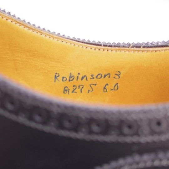 未使用★(浅草)ギルド・オブ・クラフツ SIZE 6(S)【定価￥132,000-★Robinson 3/(英国製)純正シューツリー付き】セミブローグ/黒★k392