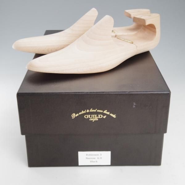 未使用★(浅草)ギルド・オブ・クラフツ SIZE 6(S)【定価￥132,000-★Robinson 3/(英国製)純正シューツリー付き】セミブローグ/黒★k392