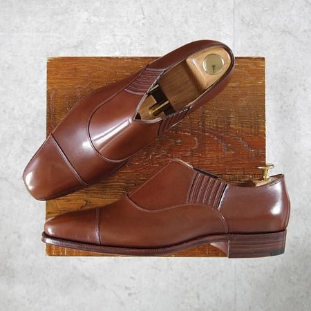 未使用★(HM)ギルド・オブ・クラフツ US7C【税込上代￥165,000-★Andy/ハンドソーンウェルテッド製法】サイドエラスティック/茶★k393