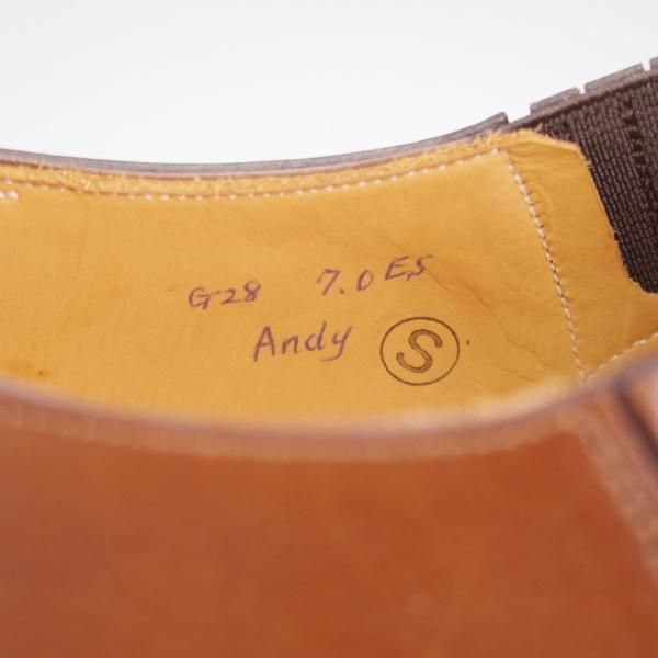 未使用★(HM)ギルド・オブ・クラフツ US7C【税込上代￥165,000-★Andy/ハンドソーンウェルテッド製法】サイドエラスティック/茶★k393