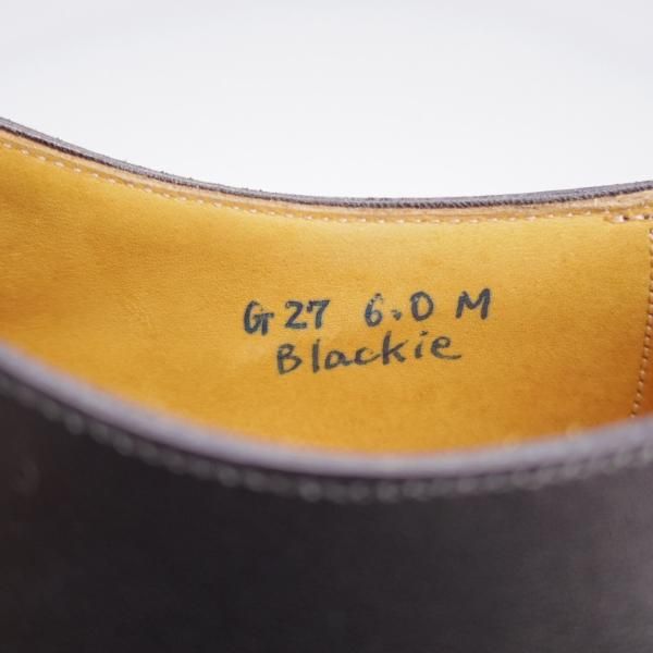 未使用★(浅草)ギルド・オブ・クラフツ SIZE 6(M)【定価￥115,500-★Blackie/(英国製)純正シューツリー付き】ストレートチップ/黒★k394