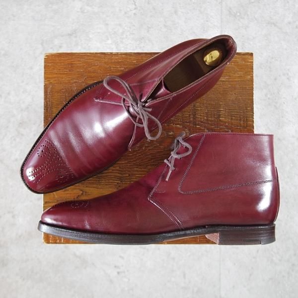 極上★クロケット&ジョーンズ 6.5D【ハンドグレードライン★チャッカブーツ】カーフ/赤茶/メンズ/Crockett&Jones★k396