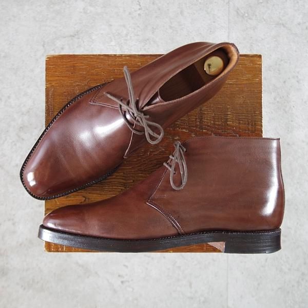 極上★クロケット&ジョーンズ 6.5D【ハンドグレードライン★チャッカブーツ/ALBION】324ラスト/カーフ/濃茶/Crockett&Jones★k398