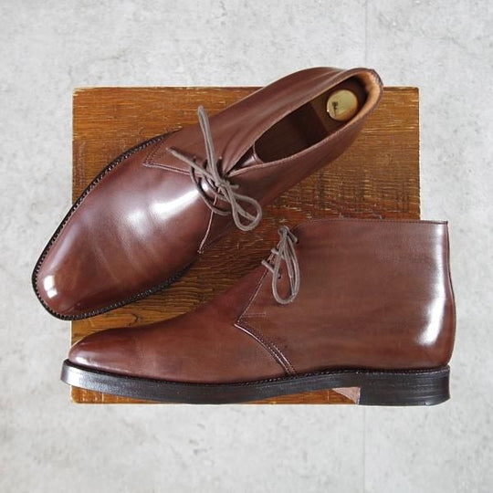 極上★クロケット&ジョーンズ 6.5D【ハンドグレードライン★チャッカブーツ/ALBION】324ラスト/カーフ/濃茶/Crockett&Jones★k398