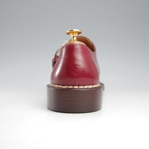 極上★(伊)マンニーナ UK6.5程度【貴重★ノルベジェーゼ製法/オーダー品/純正シューツリー付き】モンクストラップ/赤茶/MANNINA★k400