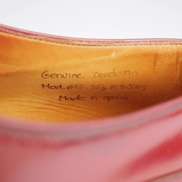 極上★(スペイン製)カルミナ SIZE 6.5【貴重★コードバン仕様/トレーディングポスト別注】Uチップ/赤茶/旧アルバラデホ/CARMINA★k401