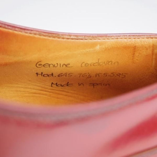 極上★(スペイン製)カルミナ SIZE 6.5【貴重★コードバン仕様/トレーディングポスト別注】Uチップ/赤茶/旧アルバラデホ/CARMINA★k401