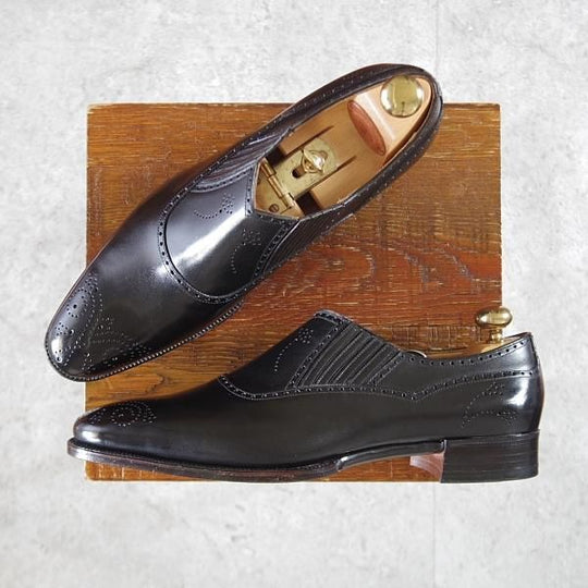 未使用★(HM)ギルド・オブ・クラフツ US7.5C【税込上代￥495,000-★最上級/フルハンドメイド仕様/純正ツリー付】カーフ/黒★k406