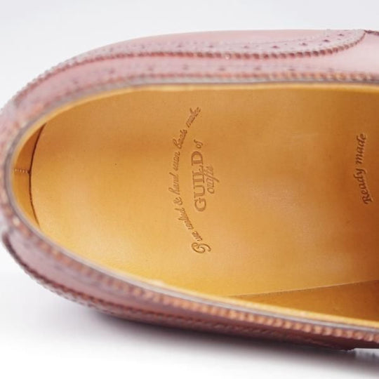 未使用★(浅草)ギルド・オブ・クラフツ SIZE 8.5(S)【定価￥132,000-★Robinson 3/(英国製)純正シューツリー付】セミブローグ/濃茶★k407