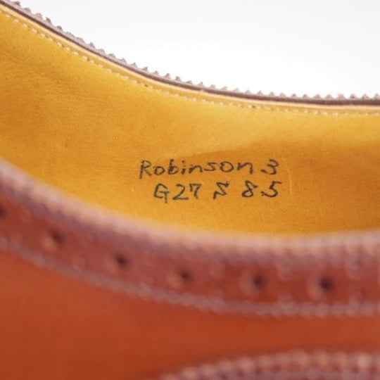 未使用★(浅草)ギルド・オブ・クラフツ SIZE 8.5(S)【定価￥132,000-★Robinson 3/(英国製)純正シューツリー付】セミブローグ/濃茶★k407