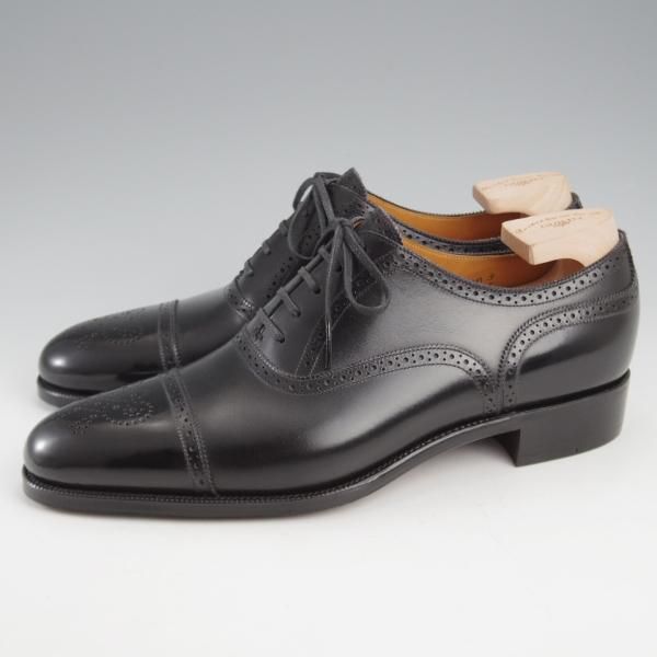 未使用★(浅草)ギルド・オブ・クラフツ SIZE 6.5(M)【定価￥132,000-★Robinson 3/(英国製)純正シューツリー付き】セミブローグ/黒★k408