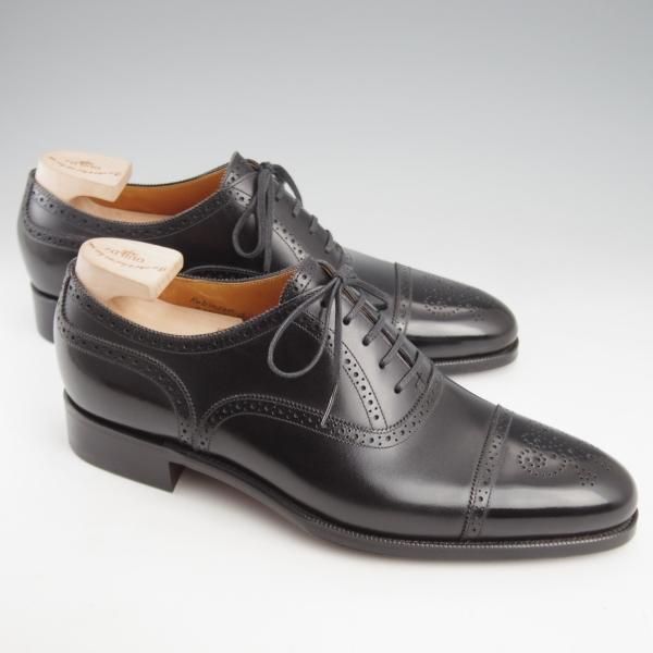 未使用★(浅草)ギルド・オブ・クラフツ SIZE 6.5(M)【定価￥132,000-★Robinson 3/(英国製)純正シューツリー付き】セミブローグ/黒★k408