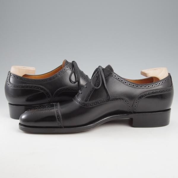 未使用★(浅草)ギルド・オブ・クラフツ SIZE 6.5(M)【定価￥132,000-★Robinson 3/(英国製)純正シューツリー付き】セミブローグ/黒★k408