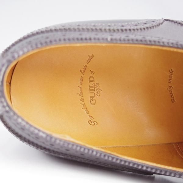 未使用★(浅草)ギルド・オブ・クラフツ SIZE 6.5(M)【定価￥132,000-★Robinson 3/(英国製)純正シューツリー付き】セミブローグ/黒★k408