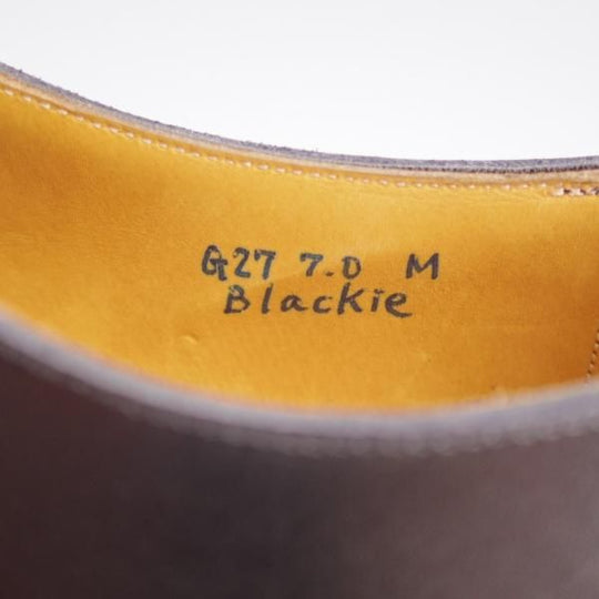 未使用★(浅草)ギルド・オブ・クラフツ SIZE 7(M)【定価￥115,500-★Blackie/(英国製)純正シューツリー付き】ストレートチップ/黒★k409