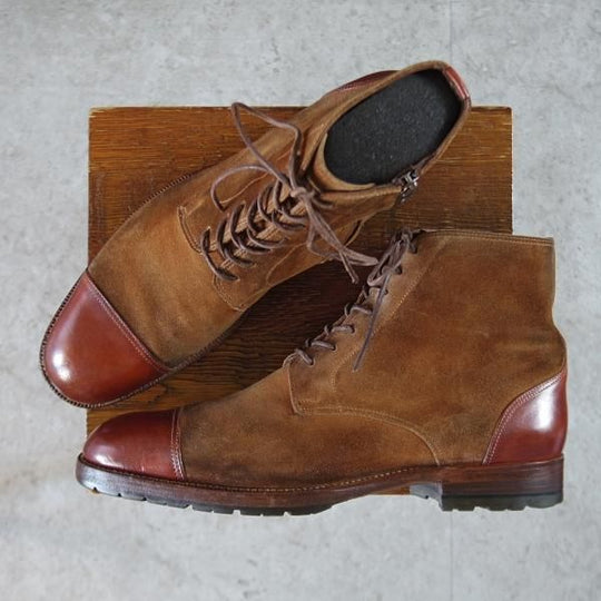 ★(東欧)ゾンキー・ブーツ SIZE 6.5【現行定価14万円程度★ジャコメッティ同工場製/(伊)WALLES】ZB022/ブーツ/コンビ/茶/ZONKEY BOOT★k411