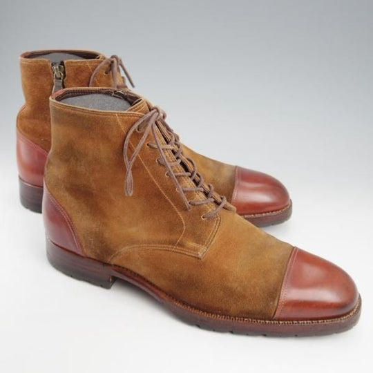 ★(東欧)ゾンキー・ブーツ SIZE 6.5【現行定価14万円程度★ジャコメッティ同工場製/(伊)WALLES】ZB022/ブーツ/コンビ/茶/ZONKEY BOOT★k411