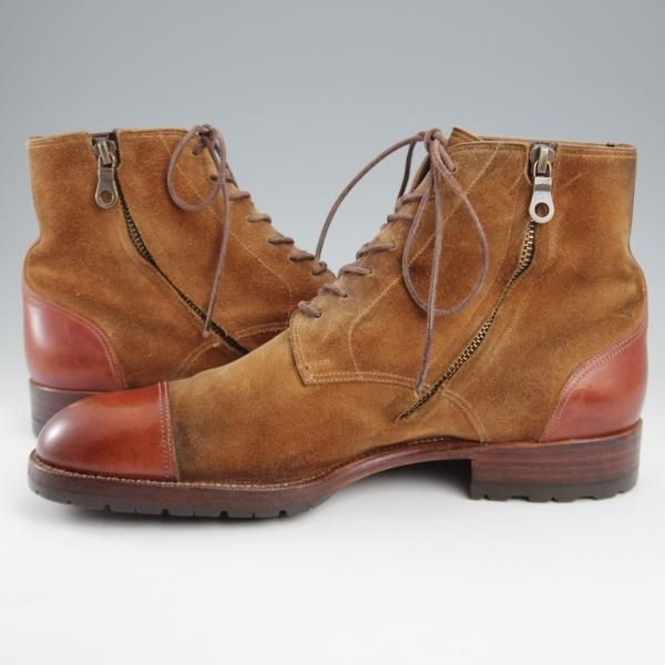 ★(東欧)ゾンキー・ブーツ SIZE 6.5【現行定価14万円程度★ジャコメッティ同工場製/(伊)WALLES】ZB022/ブーツ/コンビ/茶/ZONKEY BOOT★k411