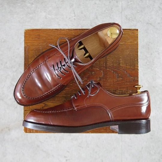 極上★(スペイン製)カルミナ SIZE 6.5【貴重★茶系コードバン仕様/トレーディングポスト別注】Uチップ/旧アルバラデホ/CARMINA★k416