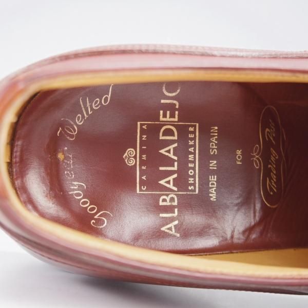 極上★(スペイン製)カルミナ SIZE 6.5【貴重★茶系コードバン仕様/トレーディングポスト別注】Uチップ/旧アルバラデホ/CARMINA★k416