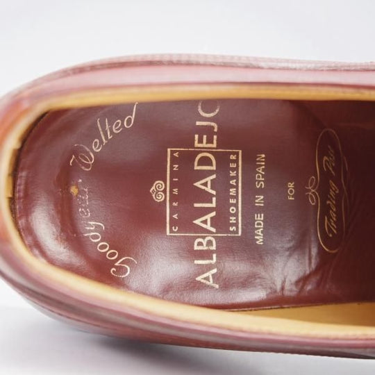 極上★(スペイン製)カルミナ SIZE 6.5【貴重★茶系コードバン仕様/トレーディングポスト別注】Uチップ/旧アルバラデホ/CARMINA★k416