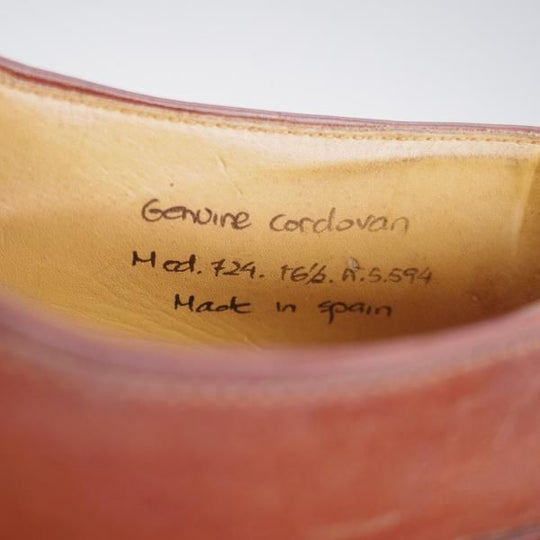 極上★(スペイン製)カルミナ SIZE 6.5【貴重★茶系コードバン仕様/トレーディングポスト別注】Uチップ/旧アルバラデホ/CARMINA★k416