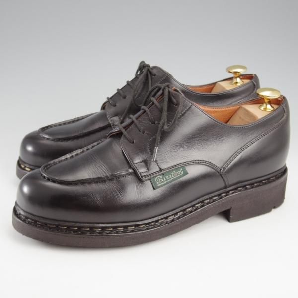 【レア】パラブーツ デカタグ シャンボード Uチップ 外羽根 茶 6.5 革靴 美品 【Paraboot】パラブーツ シャンボード Uチップ リスレザー
