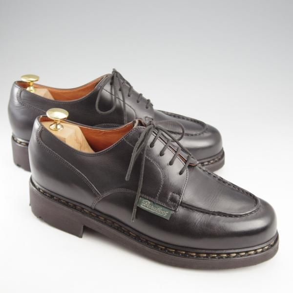 極美品★パラブーツ SIZE 6.5【現行定価￥79,200-★旧タグ/CHAMBORD/シャンボード】TEXソール/リスレザー/黒/Uチップ/Paraboot★k420