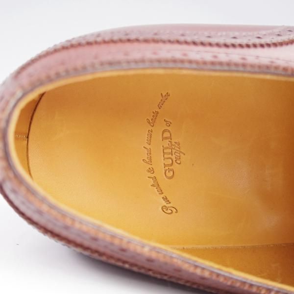 未使用★(浅草)ギルド・オブ・クラフツ SIZE 7.5(M)【定価￥132,000-★Robinson 3/セミブローグ】濃茶/メンズ/Guild of crafts★k421