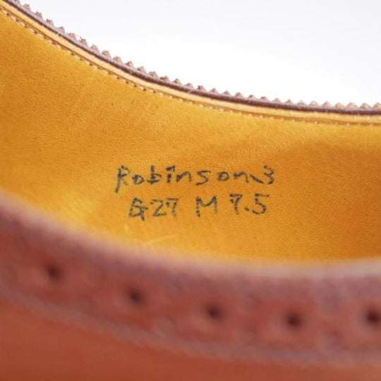 未使用★(浅草)ギルド・オブ・クラフツ SIZE 7.5(M)【定価￥132,000-★Robinson 3/セミブローグ】濃茶/メンズ/Guild of crafts★k421