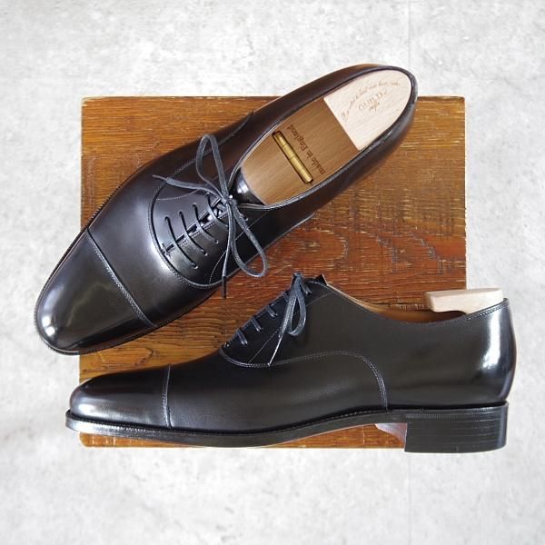 未使用★(浅草)ギルド・オブ・クラフツ SIZE 8(S)【定価￥115,500-★Blackie/(英国製)純正シューツリー付き】ストレートチップ/黒★k423