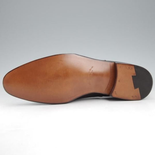 未使用★(浅草)ギルド・オブ・クラフツ SIZE 8(S)【定価￥115,500-★Blackie/(英国製)純正シューツリー付き】ストレートチップ/黒★k423