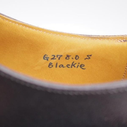 未使用★(浅草)ギルド・オブ・クラフツ SIZE 8(S)【定価￥115,500-★Blackie/(英国製)純正シューツリー付き】ストレートチップ/黒★k423