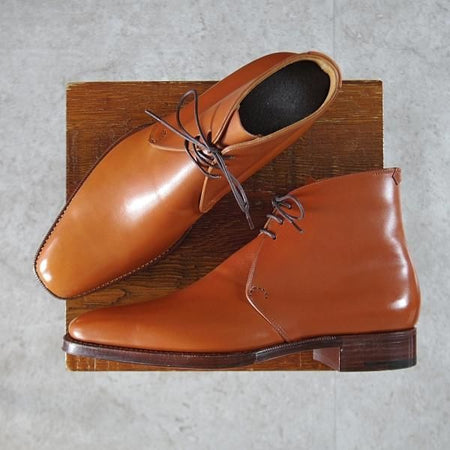 未使用★(HM)ギルド・オブ・クラフツ US6.5D【税込上代￥187,000-★Carbonel/ハンドソーンウェルテッド製法】チャッカブーツ/薄茶★k428