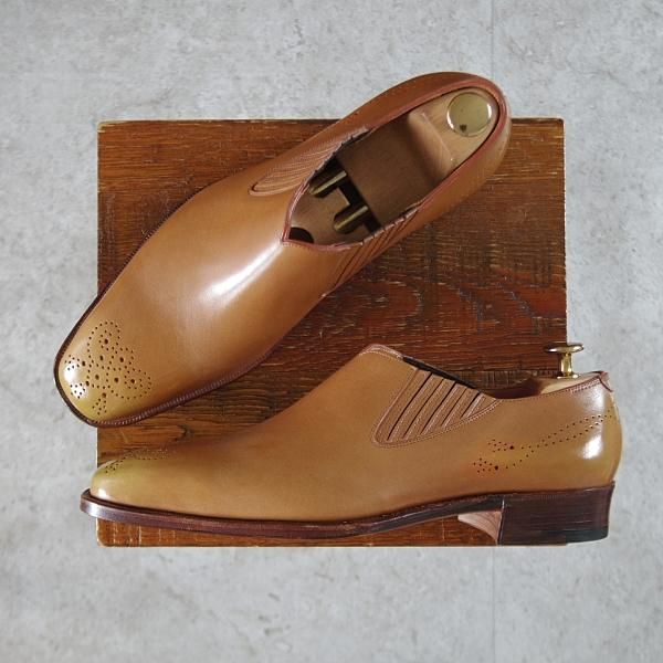 未使用★(浅草)ギルド・オブ・クラフツ US7D【税込上代￥330,000-★最上級/フルハンドメイド/純正ツリー付】サイドエラスティック★k431