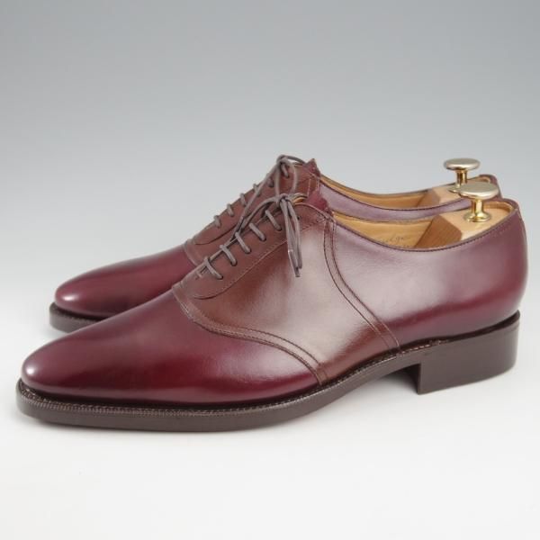 未使用★(HM)ギルド・オブ・クラフツ US7D【税込上代￥165,000-★Fudge/ハンドソーンウェルテッド製法】サドルシューズ/赤茶×茶★k432