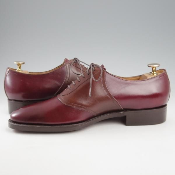 未使用★(HM)ギルド・オブ・クラフツ US7D【税込上代￥165,000-★Fudge/ハンドソーンウェルテッド製法】サドルシューズ/赤茶×茶★k432