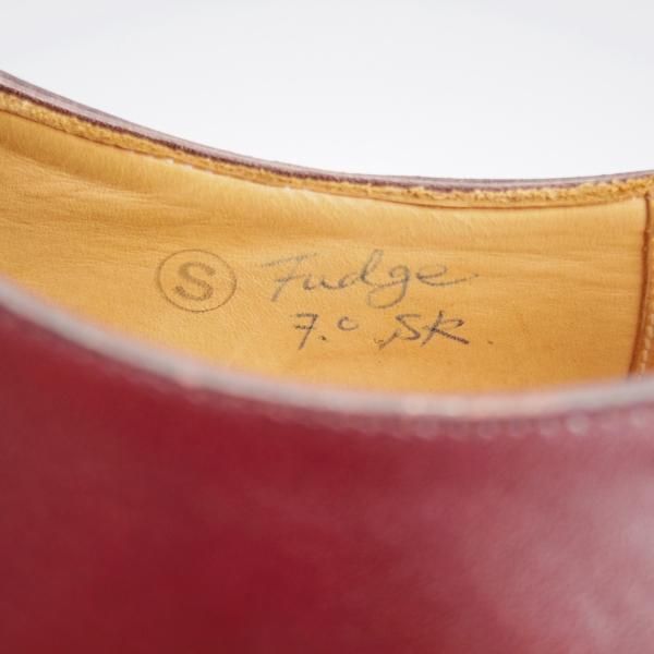 未使用★(HM)ギルド・オブ・クラフツ US7D【税込上代￥165,000-★Fudge/ハンドソーンウェルテッド製法】サドルシューズ/赤茶×茶★k432