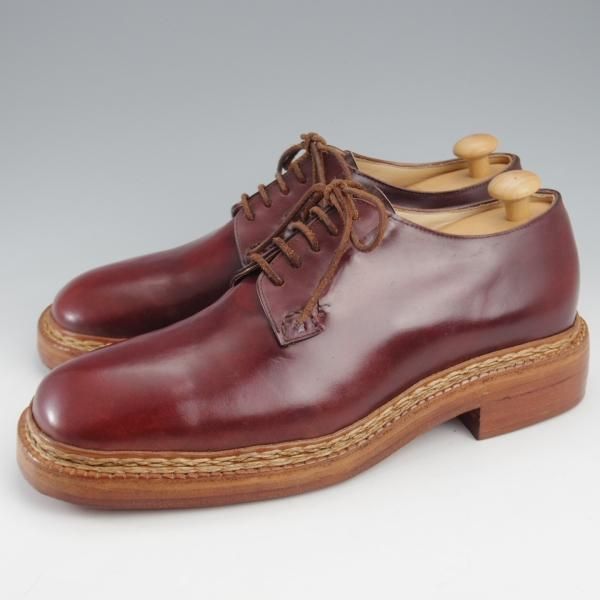 未使用★(浅草)ギルド・オブ・クラフツ US7.5E程度【コードバン仕様★ノルウィージャン製法/純正ツリー付】赤茶★k433