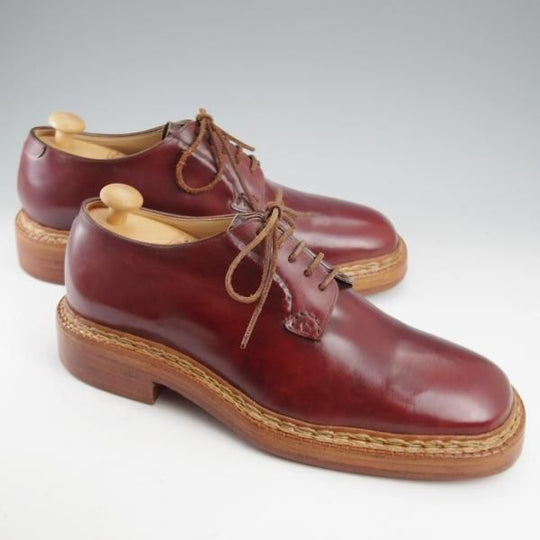 未使用★(浅草)ギルド・オブ・クラフツ US7.5E程度【コードバン仕様★ノルウィージャン製法/純正ツリー付】赤茶★k433