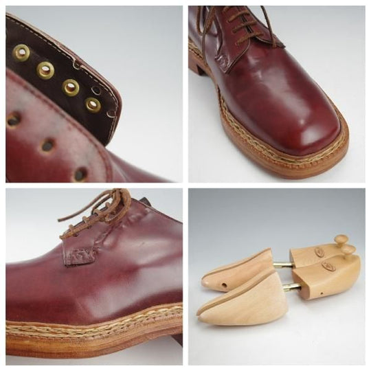 未使用★(浅草)ギルド・オブ・クラフツ US7.5E程度【コードバン仕様★ノルウィージャン製法/純正ツリー付】赤茶★k433