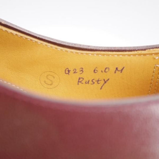 未使用★(HM)ギルド・オブ・クラフツ US6E【税込上代￥165,000-★Rusty/ハンドソーンウェルテッド製法】プレーントゥ/赤茶/メンズ★k434