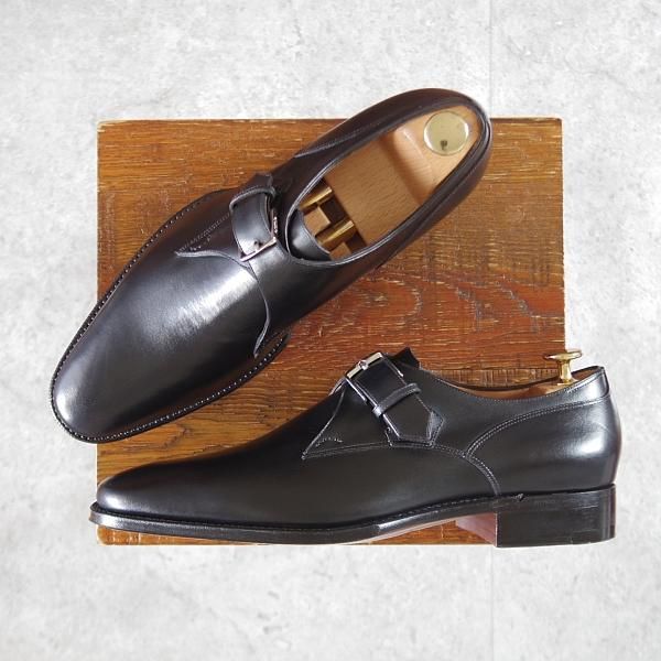 未使用★(HM)ギルド・オブ・クラフツ US7C【税込上代￥165,000-★Runtis/ハンドソーンウェルテッド製法】モンクストラップ/黒★k435