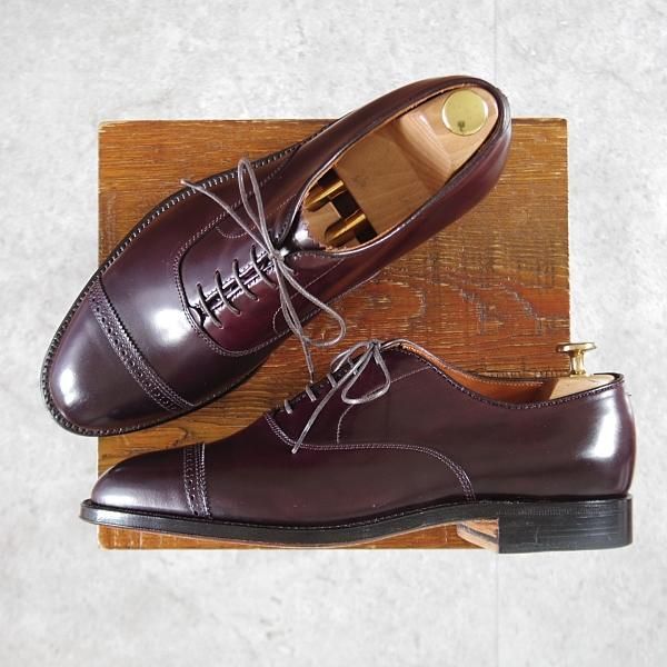 未使用★オールデン 8.5E【現行定価18万円程度★コードバン仕様/ハンプトンラスト/9015】パンチドキャップトゥ/赤茶/メンズ/ALDEN★k439