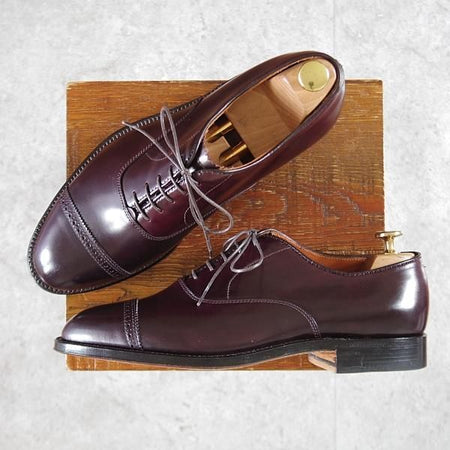 未使用★オールデン 8.5E【現行定価18万円程度★コードバン仕様/ハンプトンラスト/9015】パンチドキャップトゥ/赤茶/メンズ/ALDEN★k439