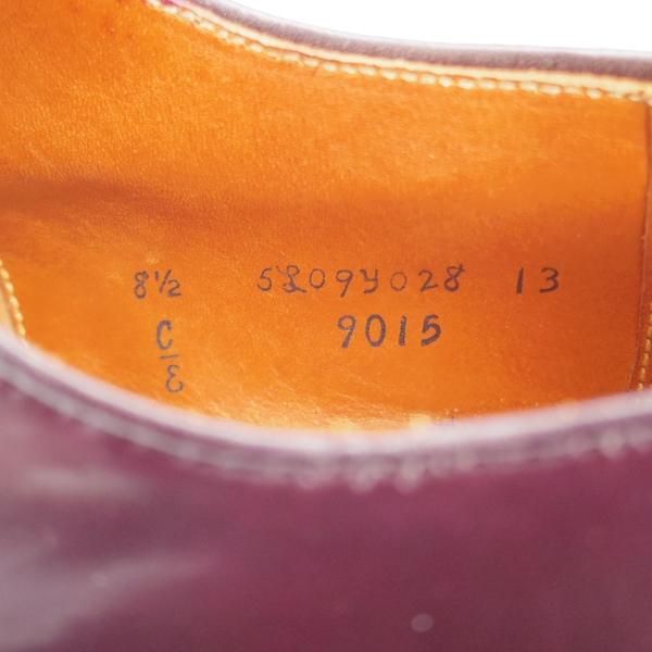 未使用★オールデン 8.5E【現行定価18万円程度★コードバン仕様/ハンプトンラスト/9015】パンチドキャップトゥ/赤茶/メンズ/ALDEN★k439